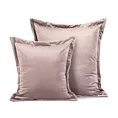 Poszewka na poduszkę 45x45 cm welwetowa pudrowo różowa z ozdobnymi brzegami RIA Diva Line