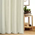 Zasłona szyta na taśmie 5 cm ciemnokremowa z miękkiej w dotyku tkaniny szenilowej
