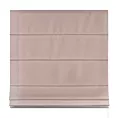 Roleta rzymska pudrowo różowo różowa z gładkiej tkaniny zaciemniającej typu dimout