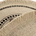 Podkładka na stół naturalna z juty średnica 38 cm ELISA z frędzlami na brzegach w stylu boho