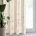 Zasłona kremowo, szampańska z nadrukiem liści, welwetowa 135x250 przelotka ARIA