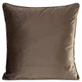 Poszewka na poduszkę 45x45 cm welwetowa, ciemnobrązowa o delikatnym połysku z ozdobną lamówką GAJA 2
