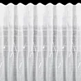 Dekoracja okienna biało, srebrzysta z etaminy zdobiona subtelnym wzorem 140x270 cm taśma  - ARLENA