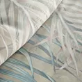 Pościel 220x200 cm z satyny bawełnianej kolor biały, niebieski z motywem liści palm Eurofirany Premium