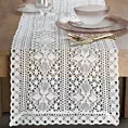 Bieżnik na stół 40x140 cm biały ażurowy MARY w stylu boho