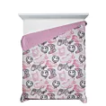 Narzuta biało, różowa 170x210 cm z nadrukiem uroczych piesków pikowana metodą hot press KID 15 Design 91