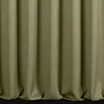 Zasłona szyta na taśmie fala ciemnooliwkowa z tkaniny o naturalnym splocie z efektem melanżu