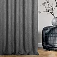 Zasłona szyta na taśmie fala czarna z tkaniny typu bukla z efektem melanżu