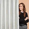 Zasłona biało, szampańska welwetowa z nakrapianym nadrukiem 135x270 cm taśma - AVENA