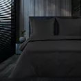 Pościel 160x200 cm z bawełny, makosatyny kolor czarny z ozdobną kantą i haftem kolekcja MINGE ELEGANTE