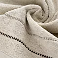 Ręcznik kąpielowy 50x90 cm bawełniany kolor beżowy z kontrastującymi paseczkami 500 g/m2 SUZI