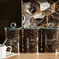 Komplet VENTOSA 3 szt pojemników do przechowywania z kryształkami, w stylu glamour