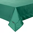 Obrus ciemnozielony 140x220 cm welwetowy VELVET z ozdobną listwą