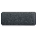 Ręcznik do rąk 30x50 cm bawełniany kolor grafitowy z bordiurą w formie tkanych paseczków 500 g/m2 ALINE