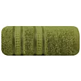 Ręcznik kąpielowy 70x140 cm bambusowy kolor oliwkowy zdobiony bordiurą w pasy 500 g/m2 MILA