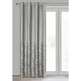 Zasłona welwetowa srebrno, szampańska zdobiona błyszczącym nadrukiem 140x250 cm przelotka - TORI