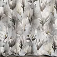 Zasłona popielato, kremowa z motywem kwitnących magnolii, zaciemniająca 140x250 cm przelotka - LARI