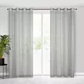 Zasłona popielata z siateczki przetykana srebrną nicią 140x250 cm przelotka - KENDAL