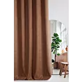 Zasłona szyta na taśmie 5 cm brązowa z tkaniny typu bukla o grubym splocie