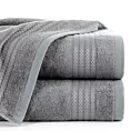 Ręcznik kąpielowy 70x140 cm bawełniany kolor stalowy zdobiony błyszczącą bordiurą 550 g/m2 LARIS