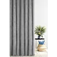 Zasłona szyta na taśmie 5 cm stalowa z miękkiej matowej tkaniny szenilowej o naturalnym splocie