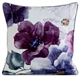 Poszewka na poduszkę 45x45 cm welwetowa, fioletowo kremowa, dwustronna z motywem kwiatów VELVET 124 Eurofirany Premium
