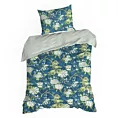 Pościel 140x200 cm z satyny bawełnianej kolor niebieski, jasno miętowy z motywem kwiatów SPRING 68