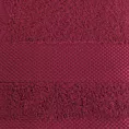Ręcznik kąpielowy 50x90 cm bawełniany kolor amarantowy z żakardową bordiurą w stylu eko 500 g/m2 LORITA