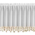 Zazdrostka biało, złota z etaminy zdobiona świątecznymi gwiazdkami 150x60 cm tunel - XMAS