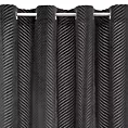 Zasłona czarna z błyszczącego strukturalnego welwetu 140x250 cm przelotka - LUSSI