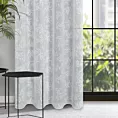Zasłona szaro, biała w klasyczny wzór kwiatowy 140x250 cm przelotka - AMBER
