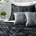 Narzuta welwetowa czarno, srebrna 220x240 cm pikowana metodą hot press z wzorem błyszczącej przecierki BLINK 3 Eurofirany Premium