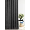 Zasłona szyta na taśmie 5 cm grafitowa z miękkiej matowej tkaniny szenilowej o naturalnym splocie