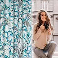 Zasłona ze wzorem botanicznym zaciemniająca z tkaniny 140x250 cm przelotka - IGA