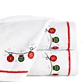 Ręcznik kąpielowy świąteczny 50x90 cm bawełniany kolor biały,czerwony zdobiona świątecznym haftem 450 g/m2 GERDA