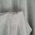Firana szyta na taśmie 5 cm srebrna z matowej tkaniny o strukturze siatki, w stylu eko, wykończona obciążnikiem