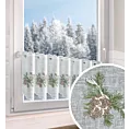 Tkanina firanowa zazdrostka z etaminy zdobiona świątecznym haftem z akcentem zimowym