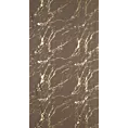 Zasłona brązowo, złocista zdobiona nadrukiem marmurku 140x250 cm przelotka LANI