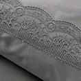 Pościel 160x200 cm z bawełny renforce kolor stalowy zdobiona elegancką koronką LANA1 Eurofirany Premium