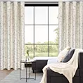 Zasłona jasnobeżowo, złocista zdobiona błyszczącym nadrukiem z welwetu 140x250 cm przelotka - CARMELA