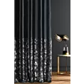 Zasłona szyta na taśmie 5 cm czarno szampańska z welwetowej tkaniny z błyszczącym nadrukiem od dołu