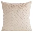 Poszewka na poduszkę 45x45 cm futrzana beżowa zdobiona efektem 3D KATE