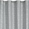 Zasłona srebrna zdobiona nadrukiem geometrycznym 140x250 cm przelotka - SEMI