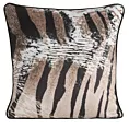 Poszewka na poduszkę 45x45 cm welwetowa brązowo, czarna z designerskim nadrukiem i wypustką na brzegach EVA 21 B Eva Minge