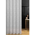 Firana szyta na taśmie 5 cm biało srebrna z tkaniny typu BATYST z delikatnie połyskującym, geometrycznym nadrukiem na całości tkaniny, wykończona obciążnikiem