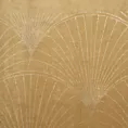Bieżnik na stół miodowo, złoty 35x140 cm welwetowy BLINK 14 z dużym wzorem wachlarzy w stylu art deco
