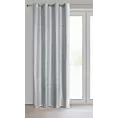 Zasłona srebrna zdobiona nadrukiem geometrycznym 140x250 cm przelotka - SEMI