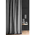Zasłona szyta na taśmie 5 cm SAFARI grafitowa z miękkiej welwetowej tkaniny w wytłaczany drobny wzór