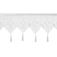 Zazdrostka biała ażurowa w stylu boho i ozdobnymi chwostami 150x30 cm tunel MARTHA