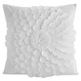 Poszewka na poduszkę 45 x 45 cm z welwetu kolor kremowy zdobiona trójwymiarowym motywem kwiatu FLORES 2